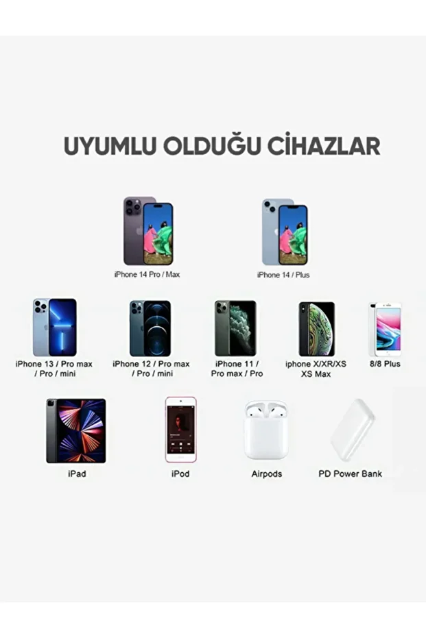 Iphone 8 X Xs Xr 11 12 13 14 / Pro Max Mini Plus Cihazları Hızlı Şarj Aleti 20w Lightning - 3