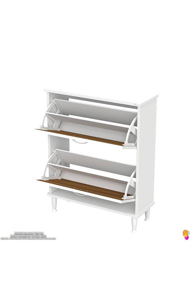 Umay Kapı Önü 72 X 90 X 25, 5 Cm’ Lik 2 Düşer Kapak 4 Göz Bölmeli Ayakkabılık - 7