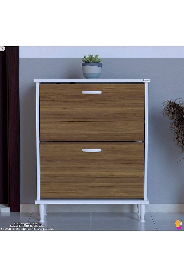 Umay Kapı Önü 72 X 90 X 25, 5 Cm’ Lik 2 Düşer Kapak 4 Göz Bölmeli Ayakkabılık - 4