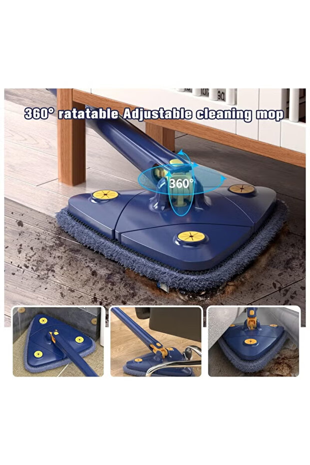 360 Degree Rotating Extendable Multifunctional Wet Microfiber Mop with 3 Replacement Pads - 5