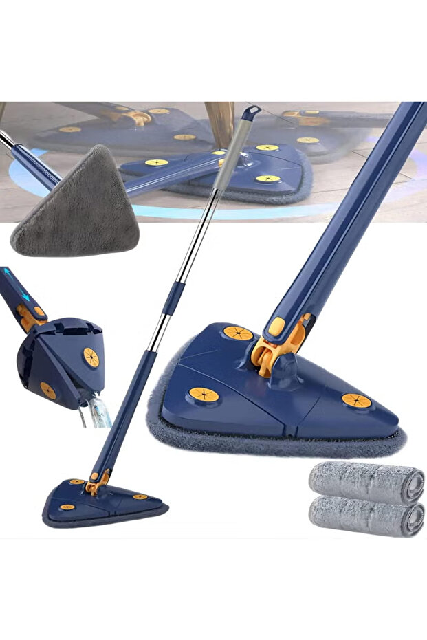 360 Degree Rotating Extendable Multifunctional Wet Microfiber Mop with 3 Replacement Pads - 2