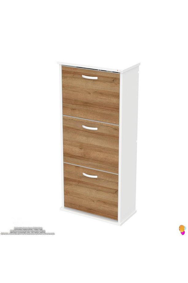 Varbi Asma Kapı Önü 52 X 115 X 25, 5 Cm’ Lik 3 Düşer Kapak 6 Göz Bölmeli Ayakkabılık - 6