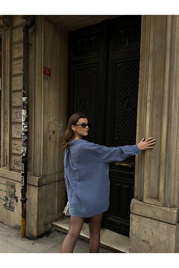 Kadın Oversize Modal Gömlek - 3