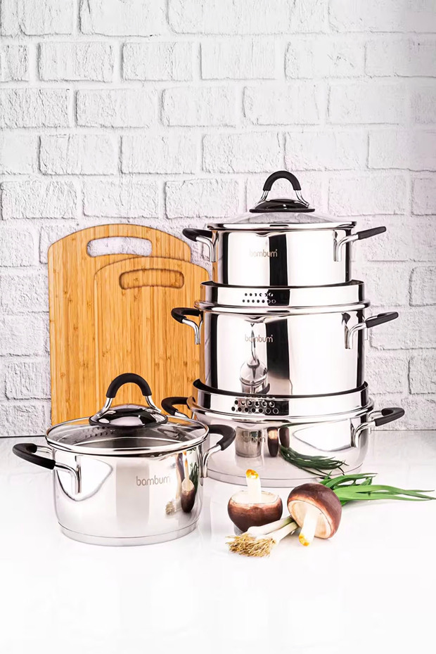 Stellar 8 Parça Çelik Tencere Seti - Silver - 1