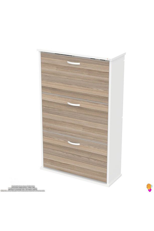 Varbi Asma Kapı Önü 72 X 115 X 25, 5 Cm’ Lik 3 Düşer Kapak 6 Göz Raf Bölmeli Ayakkabılık - 6