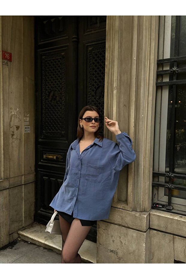Kadın Oversize Modal Gömlek - 1