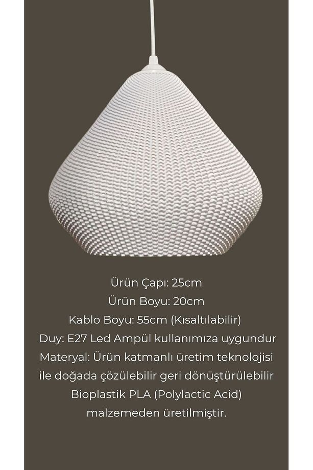 Gruis Beyaz Mesh Yüzey Avize Yatak Odası,Oturma Odası Tasarım Tekli Sarkıt Avize (PLASTİK) E27 - 5