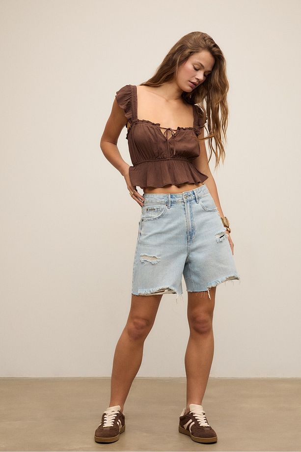 Uzun Denim Şort - 2