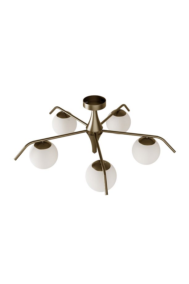 Orlena Eskitme 5’li Küre Avize Opal Cam Retro Minimalist Aydınlatma - 7