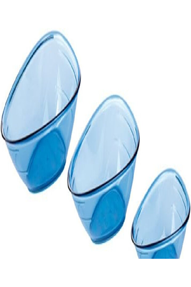 طقم قوارب قياس بريستو، 3 قطع - أزرق، قابل للتكديس ودقيق - 1