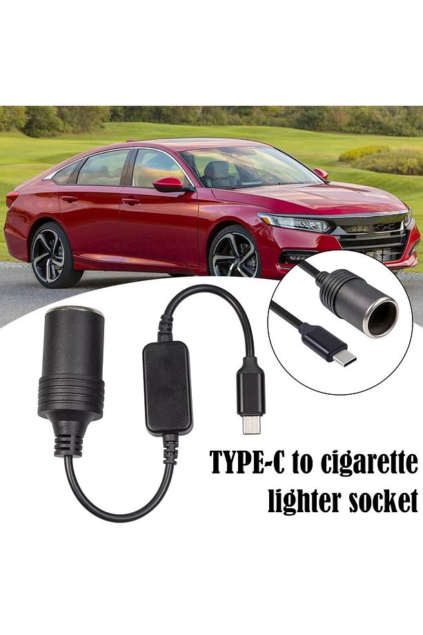 5V USB 12V 30 cm Çakmak Soketi Çakmak Adaptörü Dönüştürücü Tip C Erkek Kadın Araç Elektroniği - 6