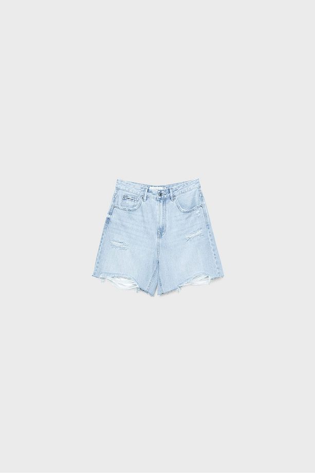 Uzun Denim Şort - 6
