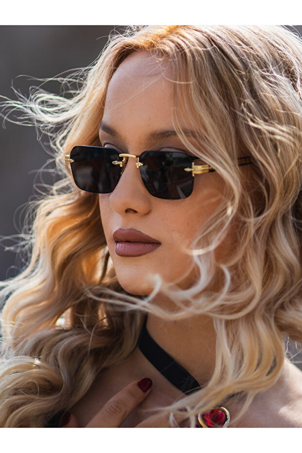 Rectangular Design Gold Black Acetate Frame Black Glass Unisex Sunglasses Db7116 David Bckhm