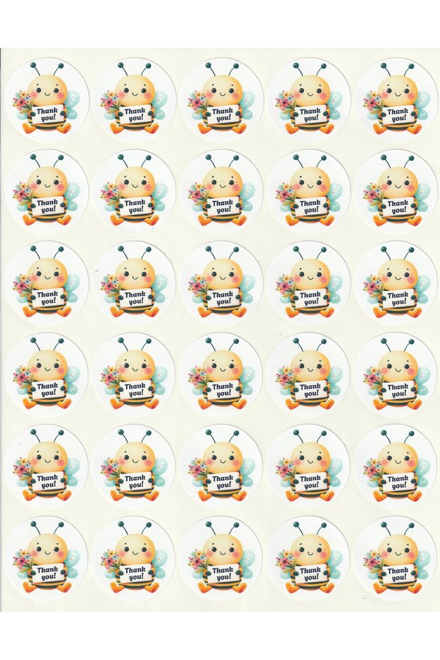 Cute Bee Thank You Sticker Set School Reward Label Honey Bee Cute Bees Thank You Stickers Nsti0273