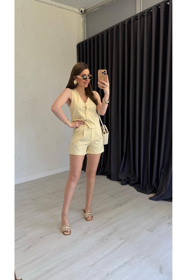 Rizvew Şortlu Takım Sarı