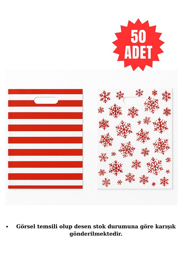 Çok Renkli Takviyeli (no:2) 26x38 Mağaza Poşeti 50'li - 1