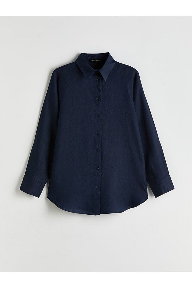 LCW Modest Oversize Keten Kadın Gömlek - 5