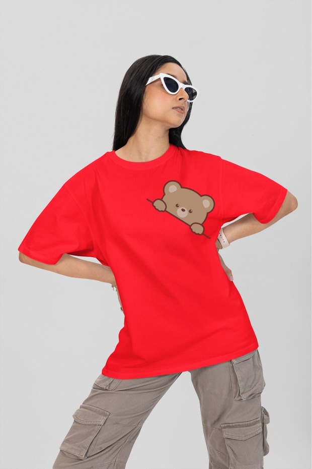 100% Cotton Men/Women -Pandacik- Transfer Printed Round Neck Short Sleeve T-Shirt