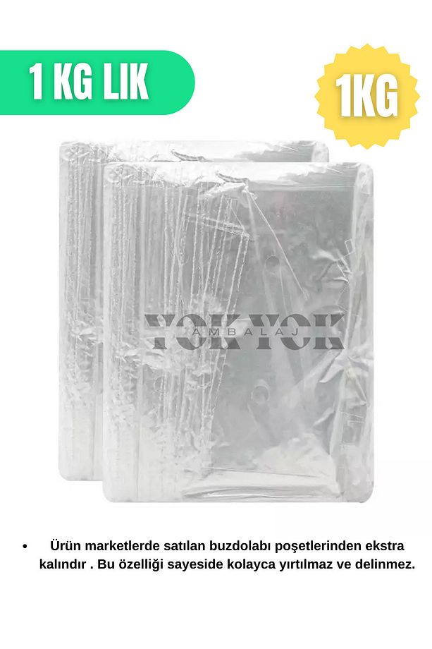 Naylon Torba 20x30cm Birlik Şeffaf Şeker Bakliyat Bakkaliye Torbası/dolap Poşeti Kalın 1kg - 3