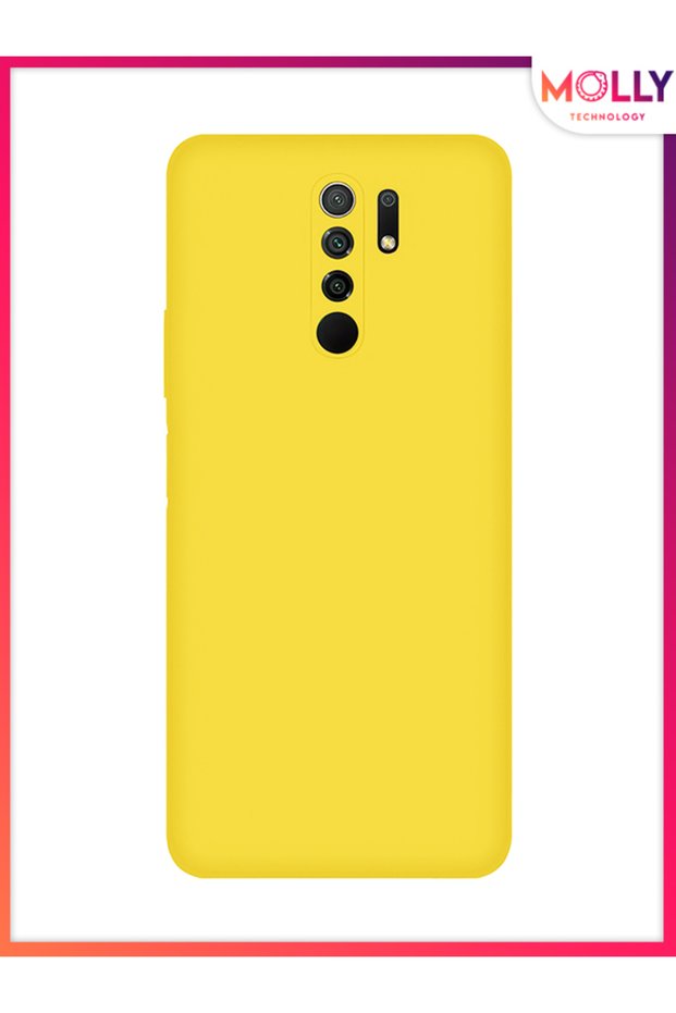 Yellow Liquid Inside Velvet Silicone Case for Xiaomi Redmi 9