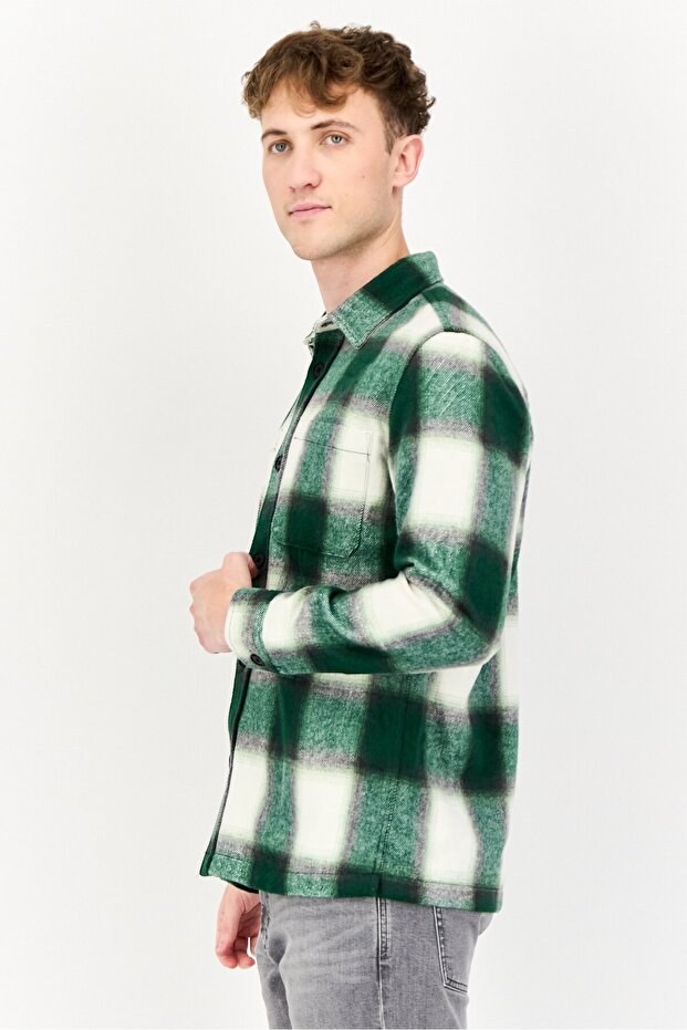 Men Checkered Jacket Shirt ,Multicolor - 2