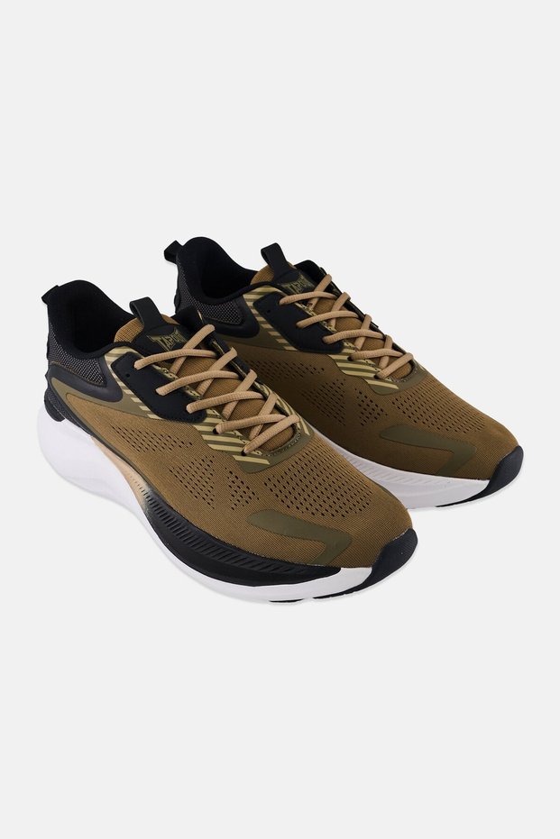 Men Brand Logo Lace Up Outdoor Shoes, Brown
