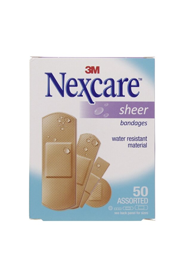 Sheer Bandages 50pcs – Transparent, Flexible, 1" x 3" Waterproof Bandages