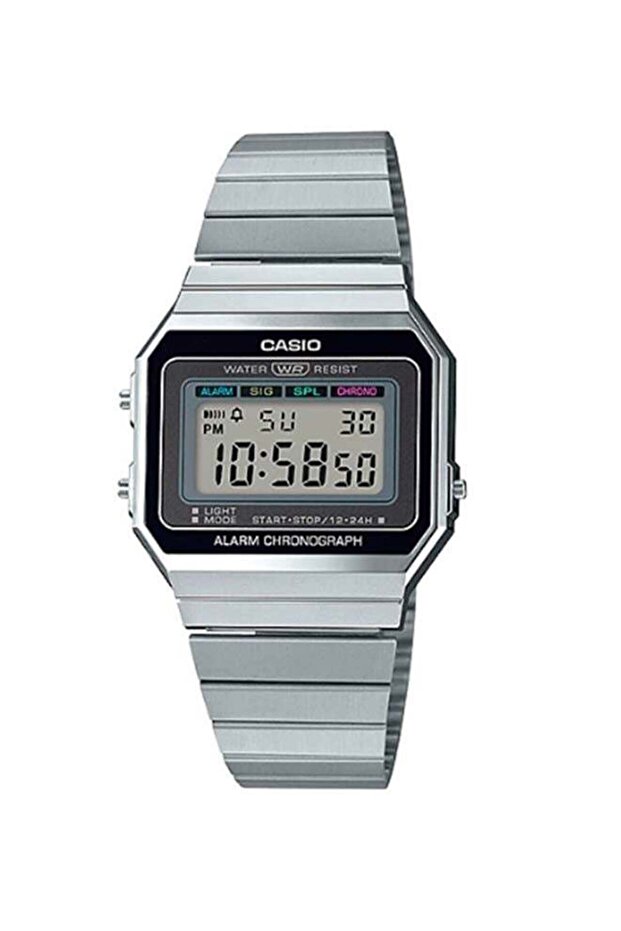 Stainless Steel Digital Wrist Watch A700w-1adf - 36 Mm - Silver