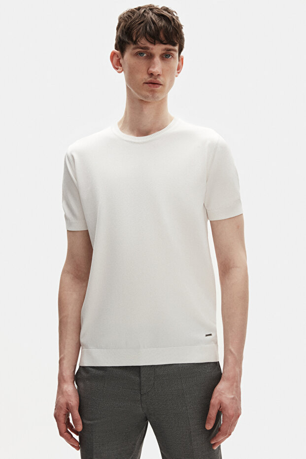 Ekru Rayon Triko Kazak - 1