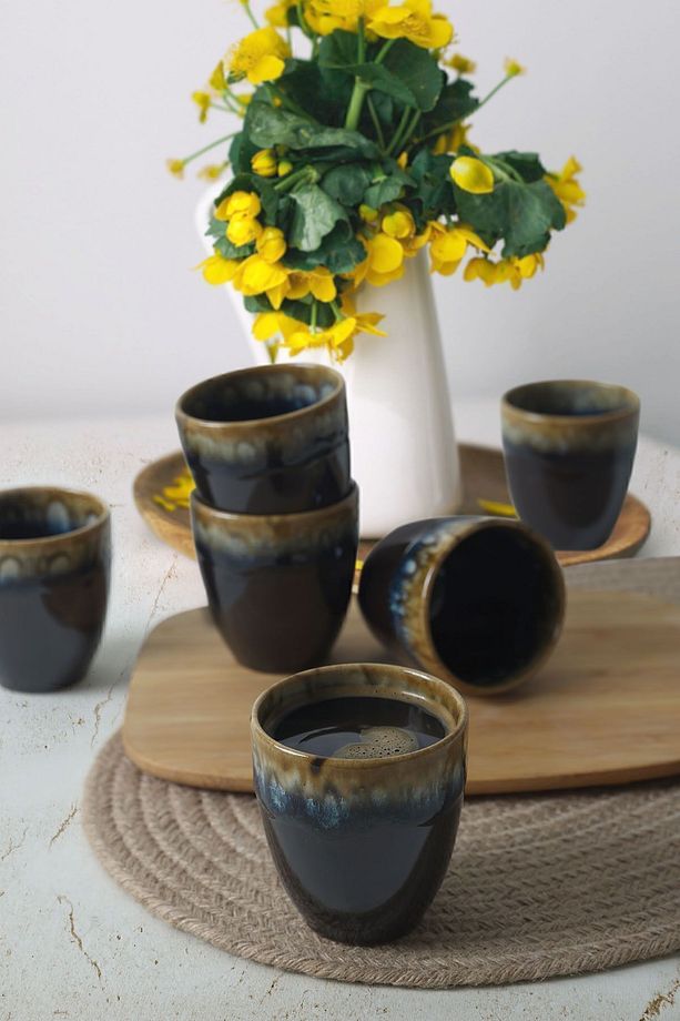 Shizen Brown Latte Kupa 8 Cm 6 Adet Q29 - 2