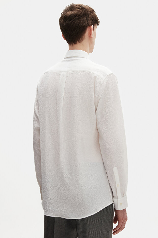 Slim Fit Beyaz Gömlek - 3