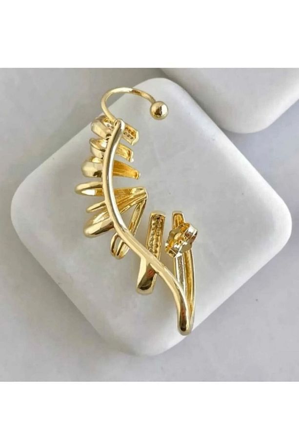 Kadın Çelik Çoklu Görünümlü Tek Küpe Gold ( Tek Kulak Sol ) - 4