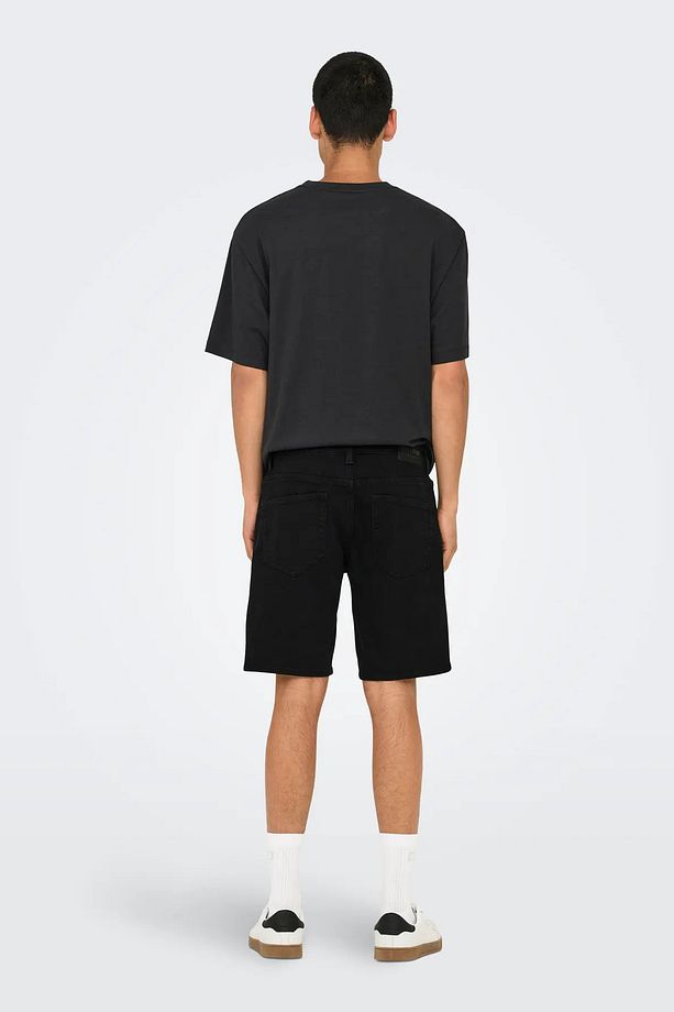 Only & Sons Erkek Onsweft Regular Fit Jean Şort 22032927 Siyah - 4