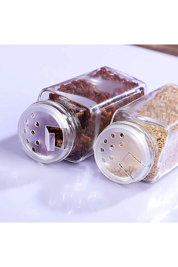 Set of 24 spice bottles,reusable with airtight lids,labels and funnels,for spices,herbs, powders - 6