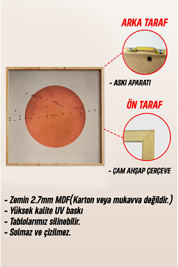 Ahşap Çerçeveli Mdf KARE Tek Tablo (KENDİ TABLO SETİNİZİ OLUŞTURACAĞINIZ LİSTE) TX1011 - 6