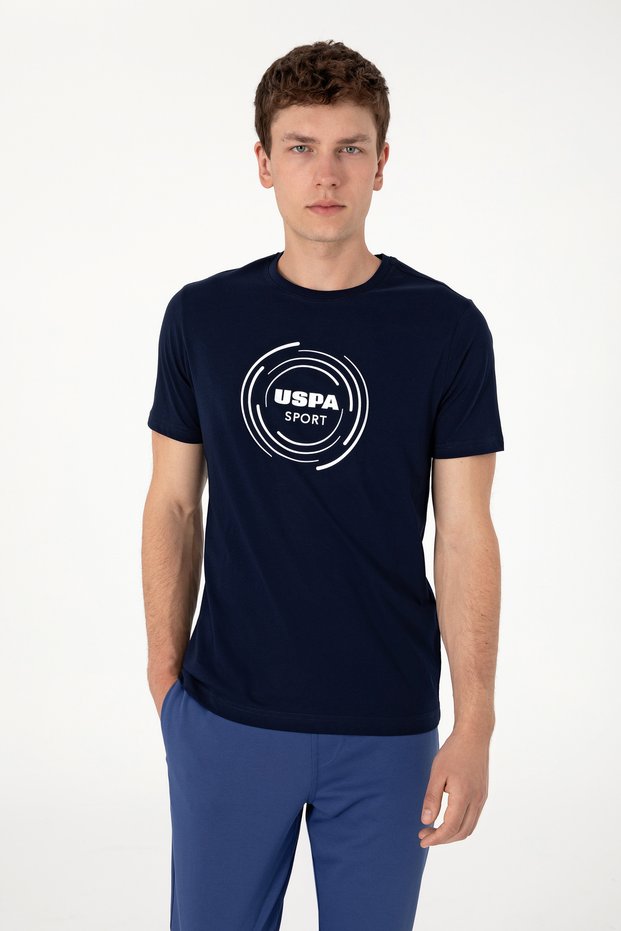 Men's Regular Fit Crew Neck Navy Blue T-Shirt 50300261-Vr033