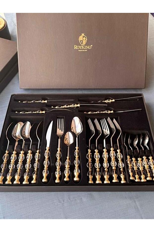 RUSTİK 24 PARÇA YEMEK SETİ ALTIN - 5