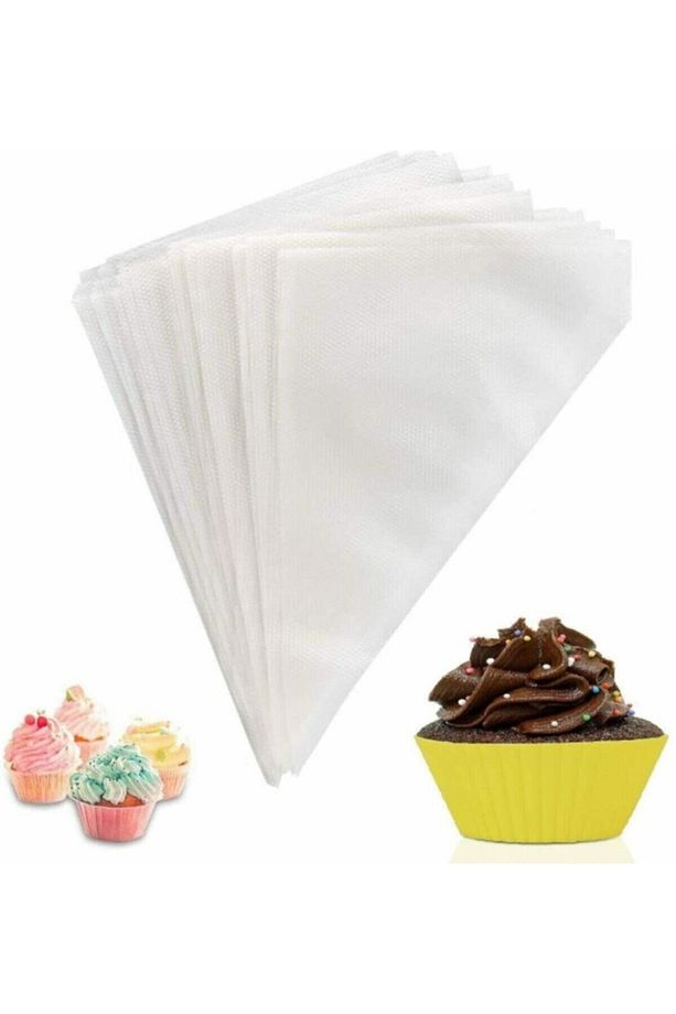 50'li Poşet Krema Sıkma Torbası Kullan At Krem Şanti Torbası Pasta Süsleme Yazı Yazma Torbası - 3