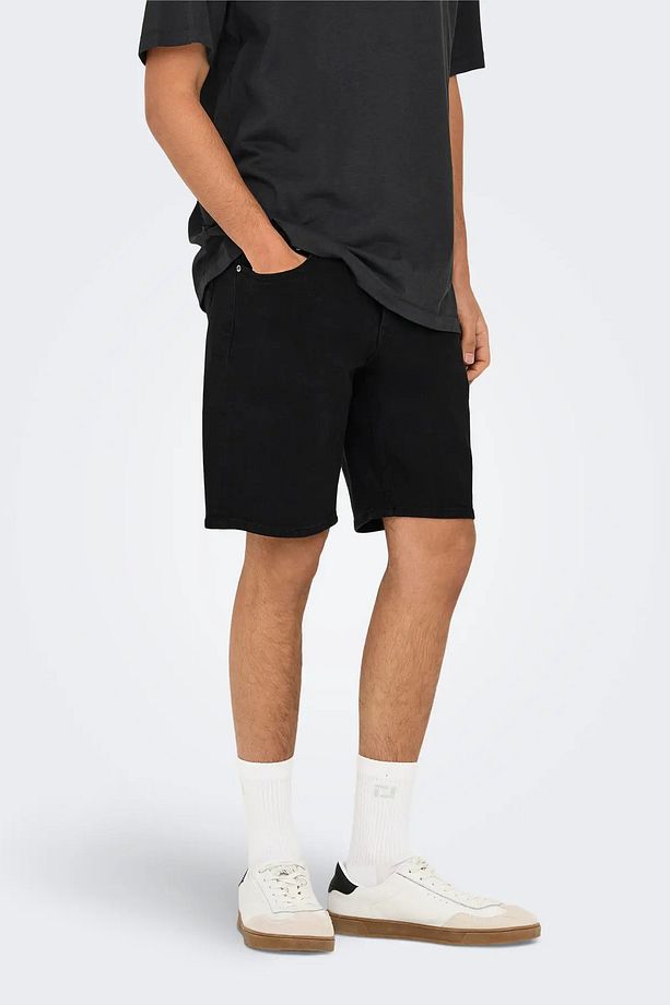 Only & Sons Erkek Onsweft Regular Fit Jean Şort 22032927 Siyah - 1