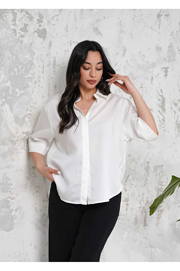 BEYAZ KISA KOL BLUZ - 3