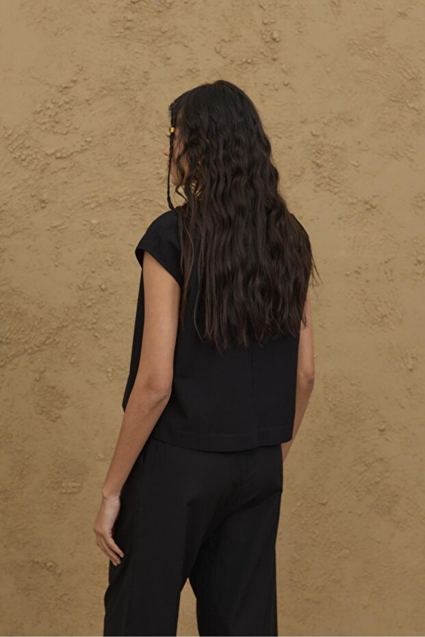 Basic Keten Üst Siyah - 6