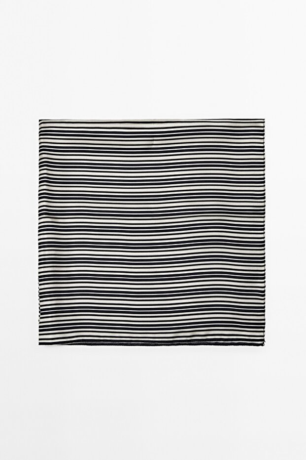 %100 ipek çizgili fular - 1