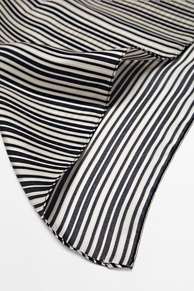 %100 ipek çizgili fular - 2