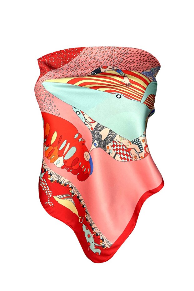 Nil Fular Aqua&Narçiçeği Fular Eşarp - 8