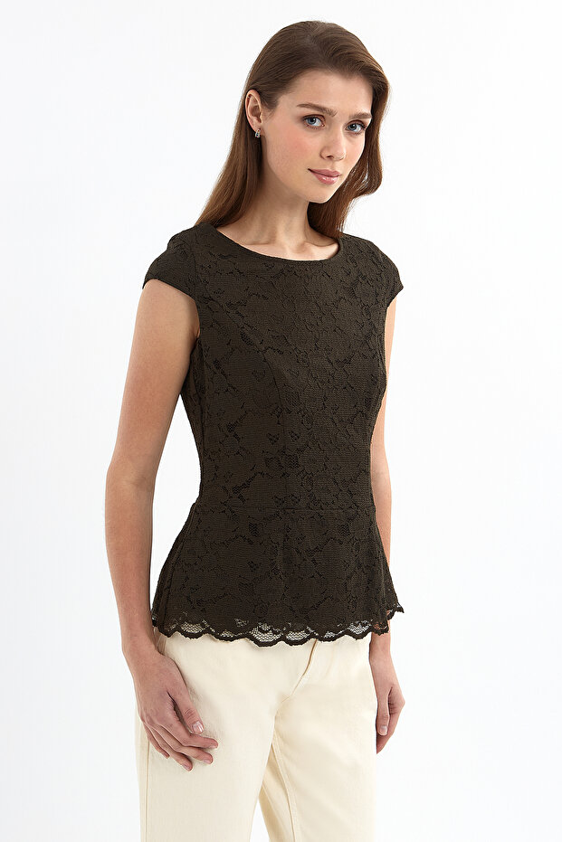 Haki Dantel Bluz - 2