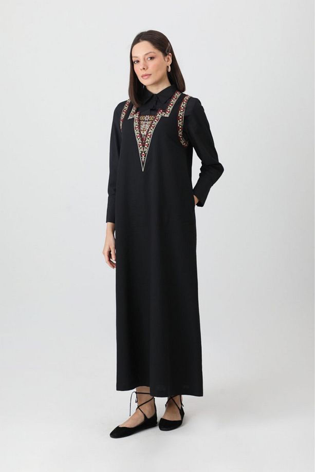 Hazal Etnik Nakışlı Jile Siyah - 3