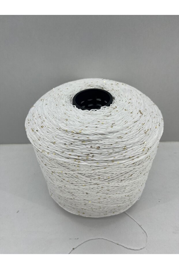 Beyaz Gold Pullu İplik - 4