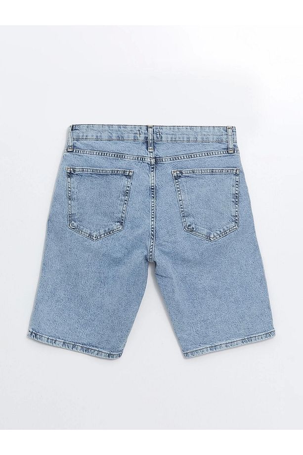 XSIDE Indigo Standart Kalıp Erkek Jean Şort - 6