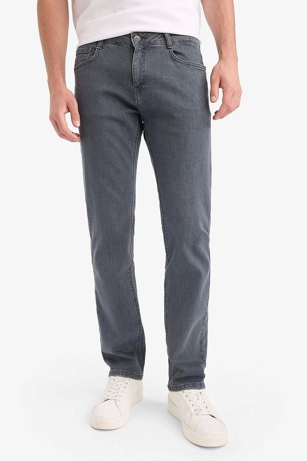 E7266 Gri Sergio Regular Fit Normal Kalıp Normal Bel Boru Paça Jean Pantolon - 1