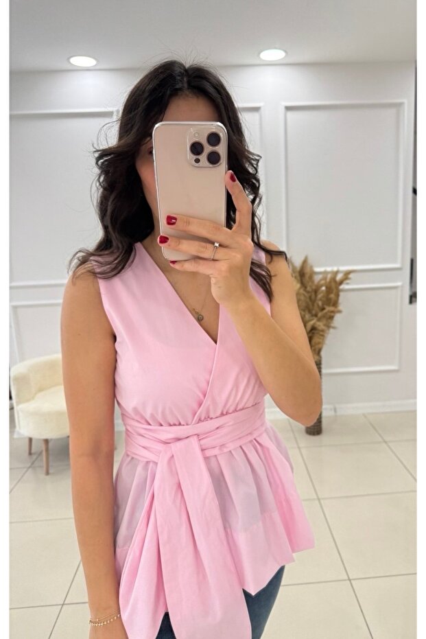 Belden Bağlamalı Gömlek - 2